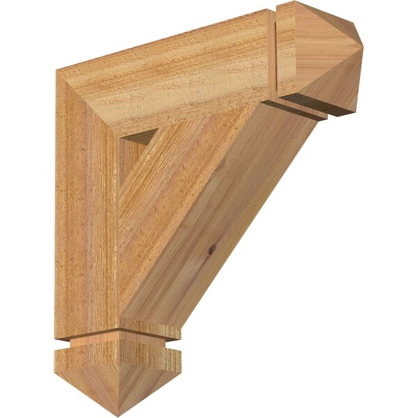 Ekena Millwork Traditional Arts & Crafts Rough Sawn Bracket, Western Red Cedar, 4"W x 16"D x 16"H BKT04X16X16TRA03RWR - main